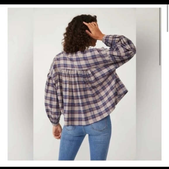 Free People Women's Jessi plaid Top Size Small - Picture 10 of 11